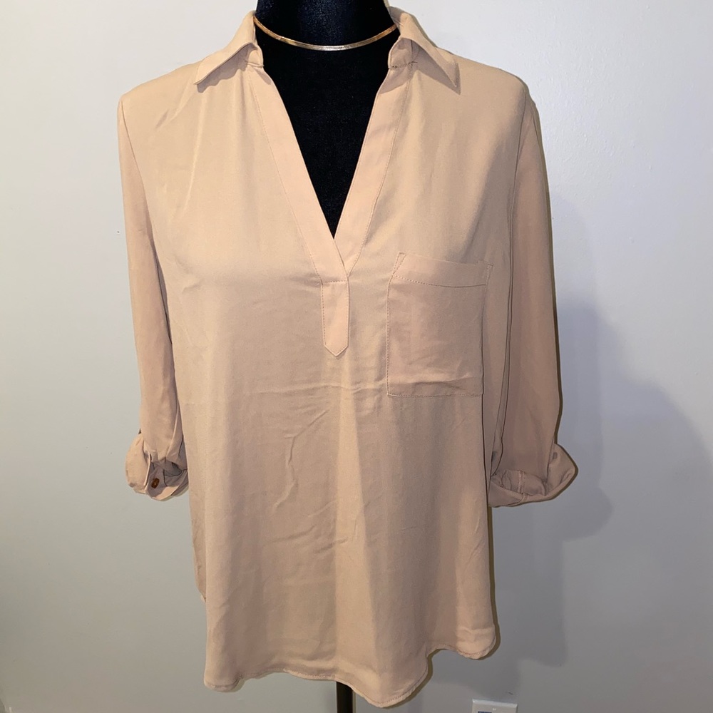 New New York & Company Beige Blouse